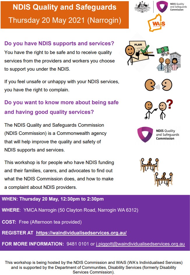 Flyer NDIS Quality and safeguards workshop