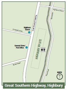 Map of Highbury freestay area