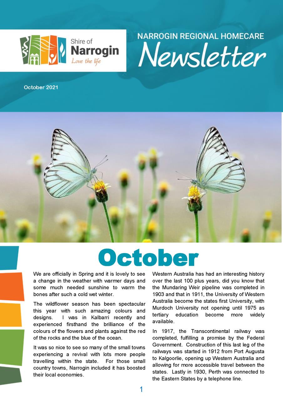The front page of the newsletter