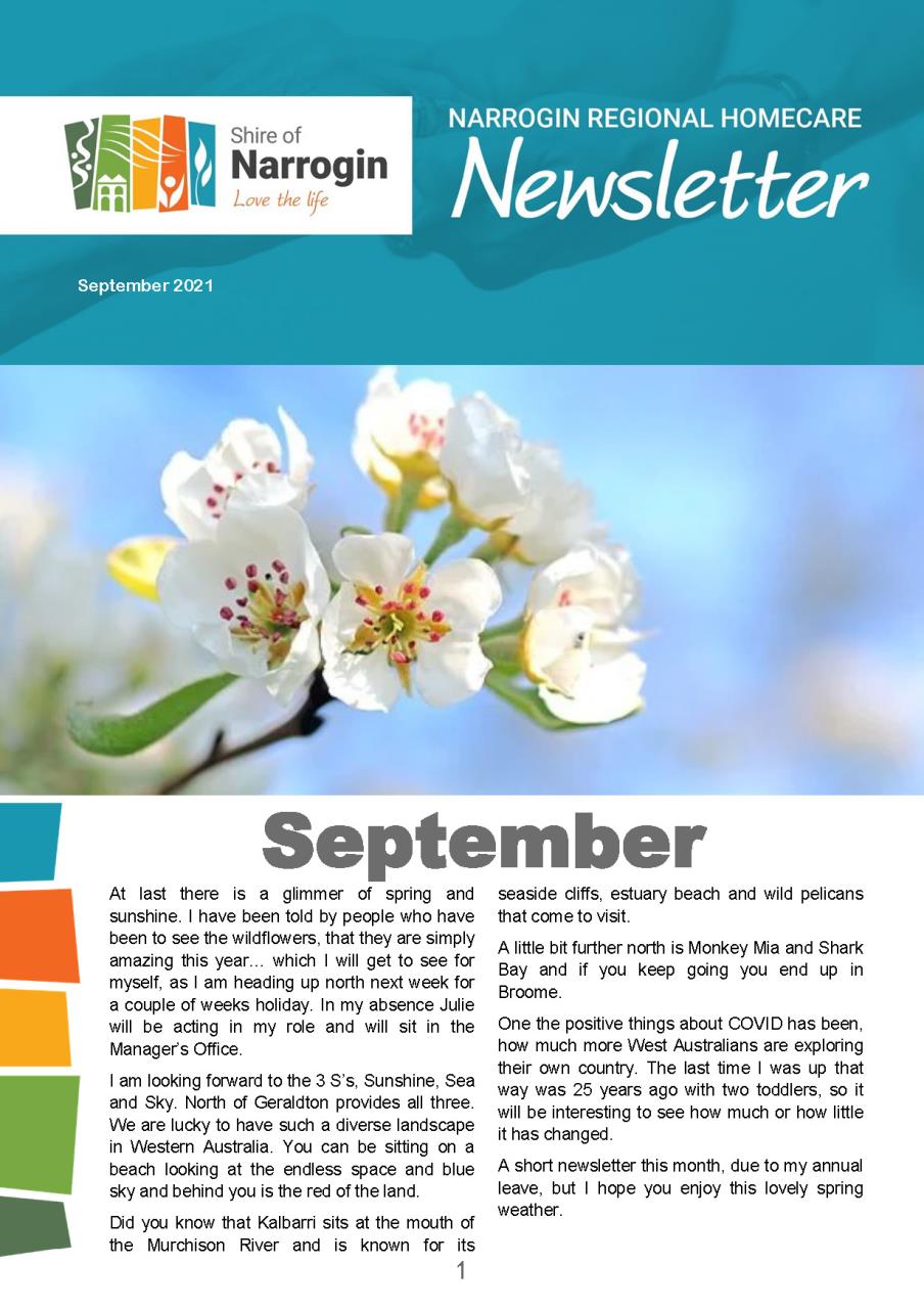 Front page of the newsletter