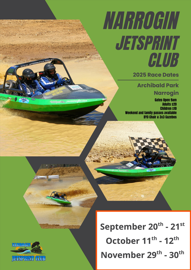 Narrogin Jetsprint Club Race Days 2025