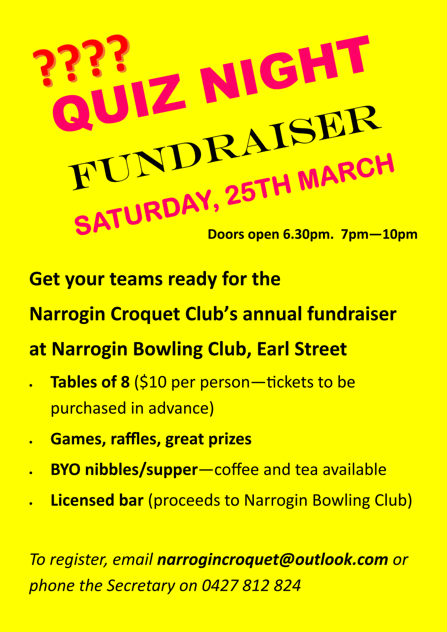 Narrogin Croquet Club's annual fundraiser